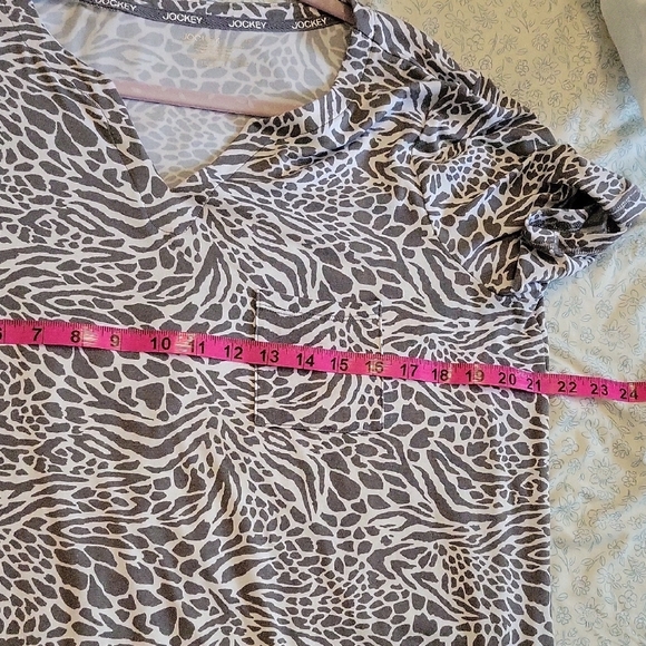 Jockey Womens Zebra Patterned Pajama Mini Dress Loungewear Size L - Picture 5 of 5